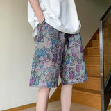Riolio  New Summer American Retro Oversized Hip Hop Loose Casual Men's Wear Handsome Print Graffiti Pockets Chic Folds Y2K Pants