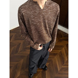 Riolio  Autumn Long Sleeved T-shirt Men Fashion Tie Dye T-shirt Men Streetwear Hip-hop Loose V-neck T Shirt Mens Top Large Size 5XL