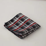 Riolio  24cm Korean Striped Plaid Pocket Square Men Young Boys Brown Casual Handkerchief Scarf Personalized Versatile Suit Pocket Towel