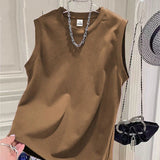 Riolio  Men's Solid Color Sleeveless Tank Top Crew Neck Loose Fit Comfortable Casual Summer Daily Multi-Color Vest