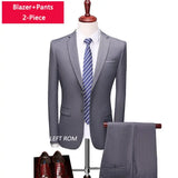 Riolio  M-6XL ( Jacket + Vest + Pants ) Boutique Pure Color Mens Business Formal Suit 3Piece Set and Two-piece Set Groom Wedding Dress