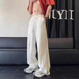 Riolio  American Retro Patchwork Quick Dry Pants Men Summer Thin Trendy Cool Loose Straight Leg Sports Trousers