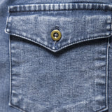Riolio  Cotton Men Denim Shirts Double Pocket Solid Color Casual Male Cowboy Shirts New Autumn Slim Quality Shirts for Men