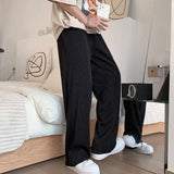 Riolio  Ice Silk Wide-leg Men Summer Thin Straight-leg Casual Loose Korean Style Trendy Versatile Trousers