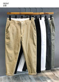 Riolio Autumn Winter Men's Korean Fashion Casual Thin Small Straight Leg Korean Loose Crop Pants Comfortable Versatile Pants