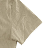 Riolio Summer New Solid Color Linen Men's Shirt Turn-down Collar Short Sleeve Men's Loose Casual Pocket Outdoor Vacation Shirt