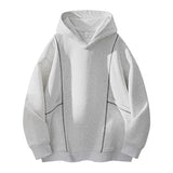 Riolio  New Autumn Winter Men Hoodie Fashion Trendy Contrast Stitching Loose Fit Unisex Casual Sweatshirt Outerwear