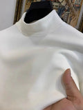 Riolio  Velvet Base Layer Men's Slim Solid Color Half Turtleneck Long-sleeved T-shirt Plus Velvet Thickened Inner Wear Warm Top