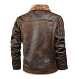 Riolio Brand Slim Genuine Leather Bomber Jacket Business Men Leather Flights Jacket Warm Pilot Coats High Quality Leather Jackets men