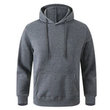 Riolio Autumn Fleece Men's Hoodies Solid Color Loose Long Sleeve Sweatshirts Streetwear Casual Pullover Male Gym Sportwear Hooded Tops