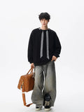 Riolio  hoodie Men Solid Color Round Neck Sweatshirt Long Sleeve Pullover Soft Comfortable Crewneck Sweatshirt For Autumn Casual Wear