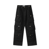 Riolio Street Popular White Multi-pocket Overalls Men's Harajuku Style Loose Casual Trousers Straight Mopping Pants Autumn New