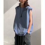 Riolio Summer Men Trendy Casual Streetwear Oversized Sleeveless T-shirt Youth Y2K Hip Hop Cotton Tank Tops Sports Basketball Vest