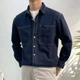 Riolio  New Youth Shirt Spring Autumn Thin Style Trendy Loose Men's Casual Double Pocket Korean Edition Handsome Long Sleeve Shirt Men
