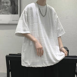 Riolio  Summer Short-sleeved Men Loose Versatile T-shirts Trendy Five-point Sleeve Solid Color Versatile Loose Tops