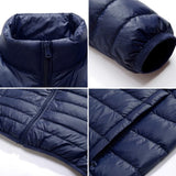 Riolio Autumn and Winter New Lightweight Down Jacket with Solid Standing Collar Casual and Versatile Warm Down Jacket for Men and Wome