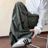 Riolio  Men Trousers Textured Pleated Casual Pants Autumn Streetwear Fashion Daily Outdoor Versatile Loose Straight Pants Men'S Clothing