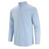 Riolio Men's Long-Sleeved Co·1tton Linen Shirts Spring Summer Single Breasted Shirt Casual Beach Style Lightweight Button Tops