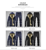 Riolio Hooded Sweat shirt+Pant 2-piece Sets Men Set Sports Suit Fleece Thickened Sportswear Casual Men Tracksuit Winter male Tracksuit