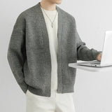 Riolio  American Retro Cardigan Coats Light Luxury Knitted Long Sleeve Men Sweater Jackets Winter Leisure Premium Quality Knitwear M-3XL