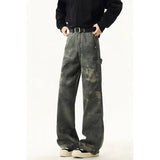 Riolio High quality Jeans Leopard Personality design Pockets Jeans Male American Style High Street Denim Pants Classic Denim Trousers