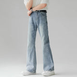 Riolio  Men Fashion Micro-Flare Casual Versatile Jeans Men Comfortable Versatile Minimalist Pants Slim Fit Youthful Vitality Trousers