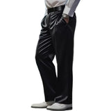 Riolio  Summer Men Straight Wide Leg Casual Pants Acetate Satin High Waist Floor-Length Draped Trousers S-3XL