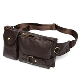 Riolio Genuine Leather Waist Packs Men Waist Bags Fanny Pack Belt Bag Phone Bags Travel Waist Pack Male Small Waist Bag Leather