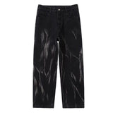 Riolio Hip-hop Tie-dye Jeans Men Fashion Retro Casual Baggy Wide-leg Jeans Mens Streetwear Korean Loose Camo Straight Denim Pants Men