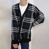Riolio  Mens Knit Sweater Striped Contrast Color Casual Sweater Autumn Streetwear Personality All-Match Long-Sleeve Top Men'S Clothing