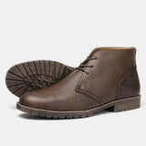 Riolio  Retro American Style Men Desert Boots Ankle Boots Vintage Casual Leather Boots for Men