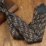 Riolio  New Trendy Mens Brown Green Navy Neckties 8cm Luxury Dots Floral Neck Ties Adult College Student Animal Printed Tie Cravat