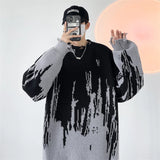 Riolio  Hip Hop Ripped Punk Knitted Sweaters Men Oversized Harajuku Streetwear Sweaters Winter Couples Fashion Knit Pullovers Tops