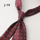 Riolio  New Arrival 8CM Navy Striped Neck Ties For Men Adult Luxury Vintage White Floral Block Neckties Wedding Casual Shirt Cravat