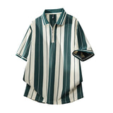 Riolio  Versatile Top Summer Polo Shirt Fashion Stripes Trendy Fit Stylish Comfortable High-Quality Daily Soft Lightweight Men's T-Shirt