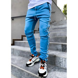 Riolio Spring And Autumn Cargo Pants Men's Fashion Brand Elastic Multi-bag Reflective Straight Leg Sports Fitness Casual Pants