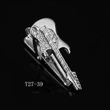 Riolio  Fashion Tie Clip For Men Novelty Personalized Necktie Bars For Shirts Tie Clip Glasses Feather Beard Key Collar Clip Silver Bars