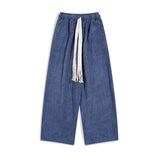 Riolio Corduroy Wide Pants Men Fashion Letters Baggy Straight Trousers Oversized Casual Bottoms Ins Vintage Male Y2K Clothes Streetwear