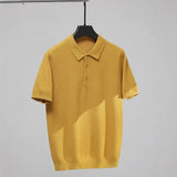 Riolio  New Trendy Men Polo Shirt Leisure High Quality Knit T-shirts American Style Fashion Breathable Button-down Short Sleeve Knitwear