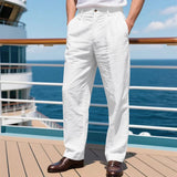 Riolio New American Style Business Men Suit Pants Light Luxury Leisure Linen Straight Pants Urban Fashion High Quality Loose Trousers