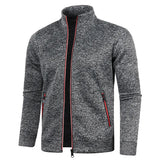 Riolio Autumn Winter Men's Zipper Knit Long Sleeves Thin Cashmere Fashion Top Sweater Coat