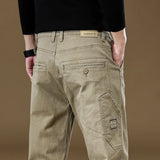 Riolio  97% Cotton Men's Cargo Pants Retro Splicing Work Straight Jogger Trousers Fall New Loose Casual Brand Pants Khaki Grey