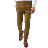 Riolio  Autumn Men's Classic Plaid Suits Pants Wool Trousers Italian-style High-waist Slim Casual Fashion Straight leg Long Pant For Men