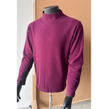 Riolio  Spring Long Sleeved T-shirt Men Slim Fit Casual Stand Up Collar T Shirt Men Streetwear Korean Casual Pullover T Shirt Mens Top