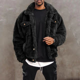 Riolio Chic  Winter Jacket Thick Fluffy Men Jacket Thermal Outwear Winter Coat for Dating
