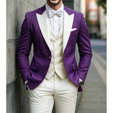 Riolio  Slim Fit 3 Pieces Blazer with Vest Pant Set Suits for Men Wedding Suits for Groom Guest Formal Classic Business Party Outfit