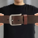 Genuine  For Men's High Quality Jeans Cowskin Casual Belts Business Cowboy Waistband Male Fashion Designer