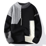 Riolio Trendy Men's Loose-Fit Knitted Sweater Casual Thickened Warm Round Neck Autumn/Winter Perfect For High School Students