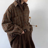 Riolio Spring and Autumn Vintage Striped Pocket Cargo Shirt for Men and Women College Style Simple Casual Long-sleeved Shirt