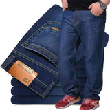Riolio  Mens Large Size Black Jeans 10XL Oversize High Waist Loose Trousers Husband Plus Size Loose Denim Trousers Blue Male Denim Pants